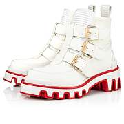 Christian Louboutin Buckle Dune Woman White Leather Low Boots - 1230799W360 - 4