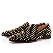 Christian Louboutin Dandelion Spikes Black Velvet and Spikes Loafers - 3160933B652 - 5