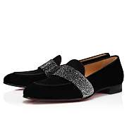 	 Christian Louboutin Nit Night Strass Black Velvet and Strass Loafers - 1220395BK01 - 5