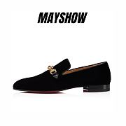 	 Christian Louboutin Equiswing Black Velvet Loafers - 3211059B652 - 1