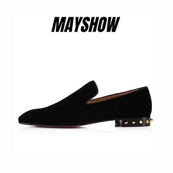 	 Christian Louboutin Marquees Black Velvet Loafers - 3211023J790