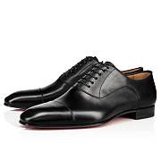 Christian Louboutin Greggo Black Patinated Leather Lace-ups Shoes - 1150376BK01 - 5