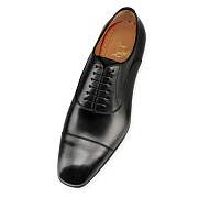 Christian Louboutin Greggo Black Patinated Leather Lace-ups Shoes - 1150376BK01 - 4