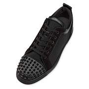 Christian Louboutin Fun Louis Junior Spikes Black Leather and Mesh Low-top Sneakers - 3220716B026 - 4