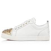 	 Christian Louboutin Louis Junior Spikes 2022 N White Leather and Spikes Low-top Sneakers - 1230058W015 - 3