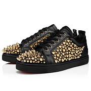 Christian Louboutin Louis Spikes Junior 2022 N Black Leather and Spikes Low-top Sneakers - 1230056B652 - 5