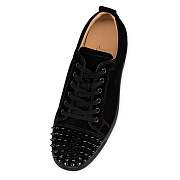 Christian Louboutin Louis Junior Spikes Black Suede and Spikes Sneakers - 1130575CM53 - 2