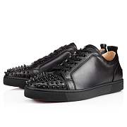 Christian Louboutin Louis Junior Spikes Black Leather and Spikes Sneakers - 1130573CM53 - 5