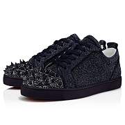 Christian Louboutin Louis Junior P Pik Pik Strass Blue Glittered Leather Comète and Strass Low-top Sneakers - 3220770U984 - 5