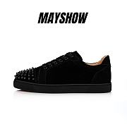 Christian Louboutin Vieira Spikes Black Suede and Spikes Sneakers - 3191433B049 - 1