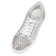 Christian Louboutin Vieira 2 Silver Glittered Cotton and Specchio Leather Sneakers - 1220741SV20 - 3