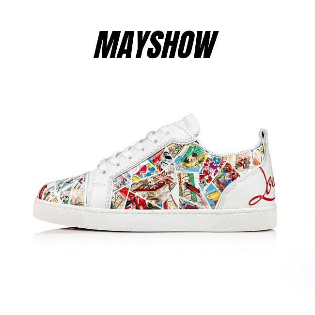 Christian Louboutin Fun Louis Junior Multicolor Patent Comics Print Low-top Sneakers - 3220485J322 - 1