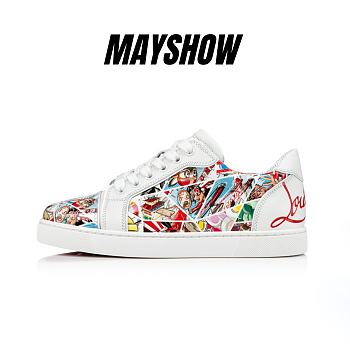 Christian Louboutin Fun Vieira Multicolor Patent and Cosmics Print Low-top Sneakers - 3221261J322