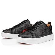 Christian Louboutin Adolon Junior Black Monogrammed CL Cotton Low-top Sneakers - 3220992CM53 - 5