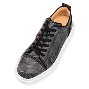 Christian Louboutin Adolon Junior Black Monogrammed CL Cotton Low-top Sneakers - 3220992CM53 - 6