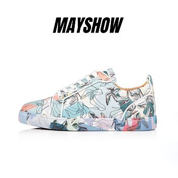 Christian Louboutin Louis Junior Multicolor Leather Shoes It Up Print Low-top Sneakers - 1230694M024