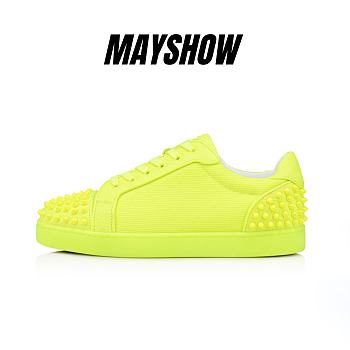 Christian Louboutin Seavaste 2 Fluo Yellow Leather Low-top Sneakers - 1230639Y326