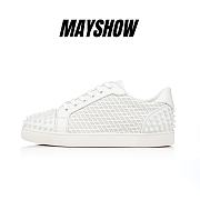 Christian Louboutin Seavaste 2 White Leather and Spikes Low-top Sneakers - 1230693W011 - 1