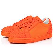 Christian Louboutin Seavaste 2 Fluo Orange Leather and Spikes Low-top Sneakers - 1230639O287 - 5