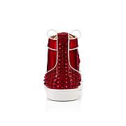 Christian Louboutin Lou Spikes 1 Red Patent Psychic and Spikes High-top Sneakers - 3220498R331 - 2