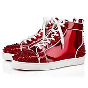 Christian Louboutin Lou Spikes 1 Red Patent Psychic and Spikes High-top Sneakers - 3220498R331 - 5