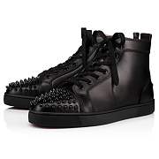 Christian Louboutin Lou Spikes Black Leather and Spikes High-top Sneakers - 1151061B049 - 4