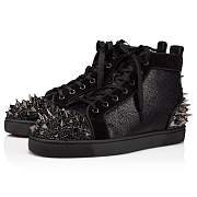 Christian Louboutin Lou Pik Pik 2 Strass Black Suede and Strass High-top Sneakers - 1230174CM47 - 5