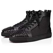 Christian Louboutin Lou Spikes Black Leather and Spikes High-top Sneakers - 1230673B026 - 4