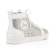 Christian Louboutin Louis White Suede and Strass High-top Sneakers - 3180666WH43 - 2