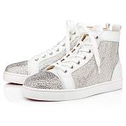 Christian Louboutin Louis White Suede and Strass High-top Sneakers - 3180666WH43 - 4