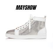 Christian Louboutin Louis White Suede and Strass High-top Sneakers - 3180666WH43 - 1