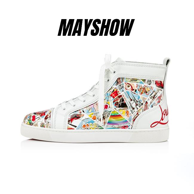 Christian Louboutin Fun Louis man Multicolor Patent Comics Print High-top Sneakers - 3220483J322 - 1