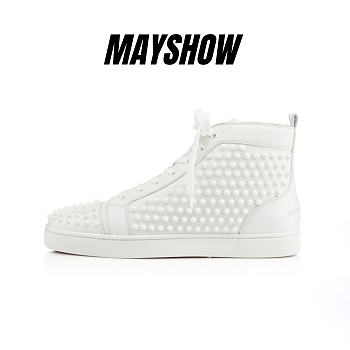 Christian Louboutin Louis Spikes White Leather and Spikes Sneakers - 11010833047