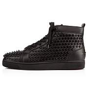 Christian Louboutin Louis Spikes Black Leather and Spikes Sneakers - 1101083B049 - 4