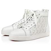 Christian Louboutin Louis White Leather Techno CL and Spikes High-top Sneakers - 1230181W222 - 4