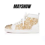 Christian Louboutin Louis Spikes 2022 N White Leather and Spikes High-top Sneakers - 1230054W015 - 1