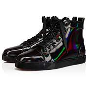 Christian Louboutin Fun Louis Black Patent Psychic High-top Sneakers - 3220606BK01 - 2