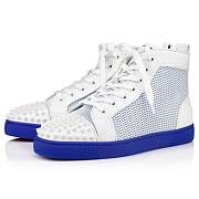 Christian Louboutin Lou Spikes Leather Funky Mesh and Spikes High-top Sneakers - 1230169T830 - 4