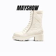 D-Leader Ankle Boot White Quilted Cannage Calfskin - KDI733CQC_S03W - 1