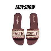 Dway Slide Burgundy Embroidered Cotton - KCQ166ERC_S16V - 1