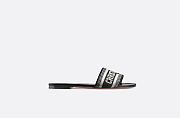 Dway Slide Black Embroidered Cotton - KCQ166ERC_S11X - 2