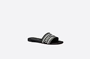 Dway Slide Black Embroidered Cotton - KCQ166ERC_S11X - 4