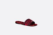 Dway Slide Black and Red Cotton with Dior Bandana Embroidery - KCQ209DME_S36X - 3