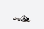 Dway Slide Black and White Cotton with Dior Bandana Embroidery - KCQ209DME_S17X - 3