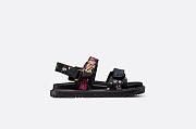 Dioract Sandal Black Multicolor Technical Fabric Embroidered with Dior Petites Fleurs Motif - KCQ549FWL_S900 - 4