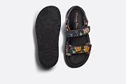 Dioract Sandal Black Multicolor Technical Fabric Embroidered with Dior Petites Fleurs Motif - KCQ549FWL_S900 - 5