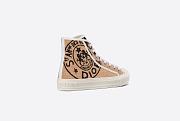 Walk'n'Dior High-Top Sneaker Beige Jute Canvas Embroidered with Dior Union Motif - KCK355JUR_S29U - 4