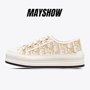 Walk'n'Dior Platform Sneaker Gold-Tone Dior Oblique Cotton with Metallic Thread Embroidery - KCK385OBL_S49K - 1