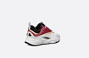 Dior B22 Sneaker White and Black Technical Mesh with Burgundy, White and Gold-Tone Calfskin - 3SN231ZTA_H360 - 5