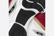 Dior B22 Sneaker White and Black Technical Mesh with Burgundy, White and Gold-Tone Calfskin - 3SN231ZTA_H360 - 6